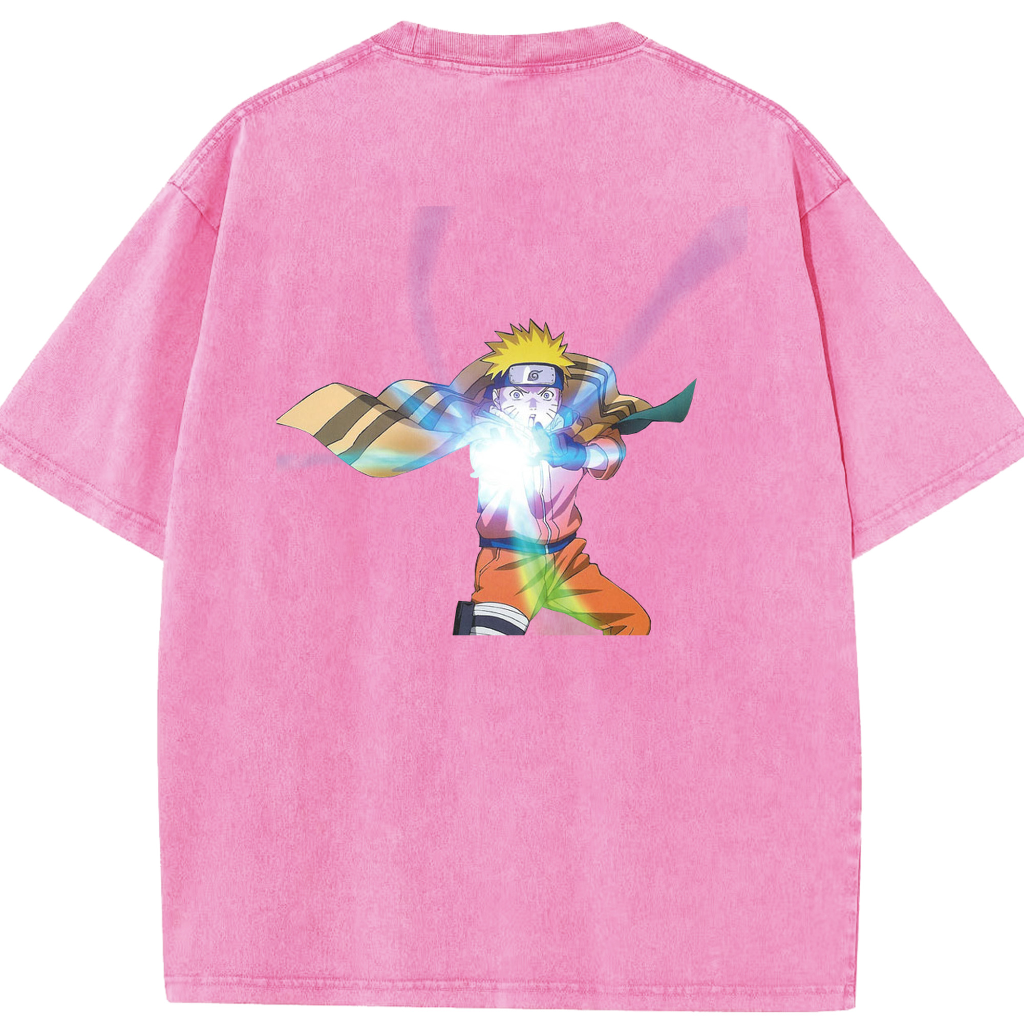 （画像用） NARUTO -ナルト- うずまき ナルト Uzumaki Naruto 綿100% ヴィンテージ風 半袖Tシャツ（背面プリント）